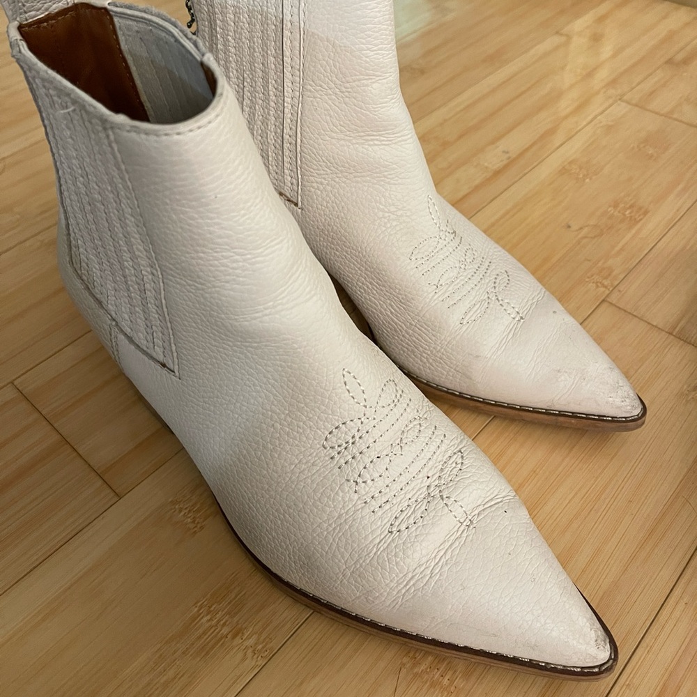 Coach Leather Western Booties